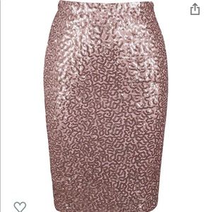 High waist sequin pencil skirt